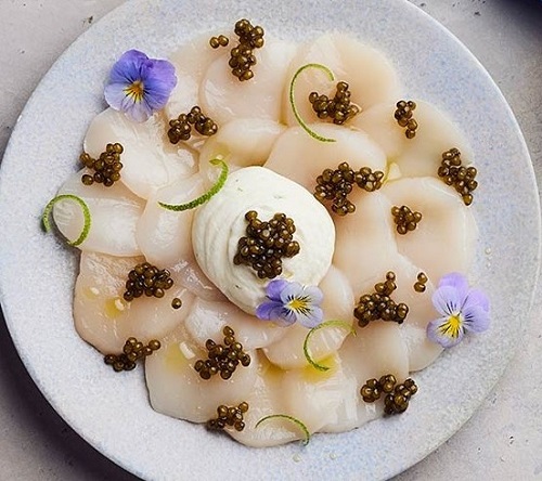 carpaccio de St jacques au caviar